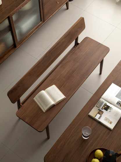 パーク レッドオーク ウォールナット色 ダイニングベンチ 9