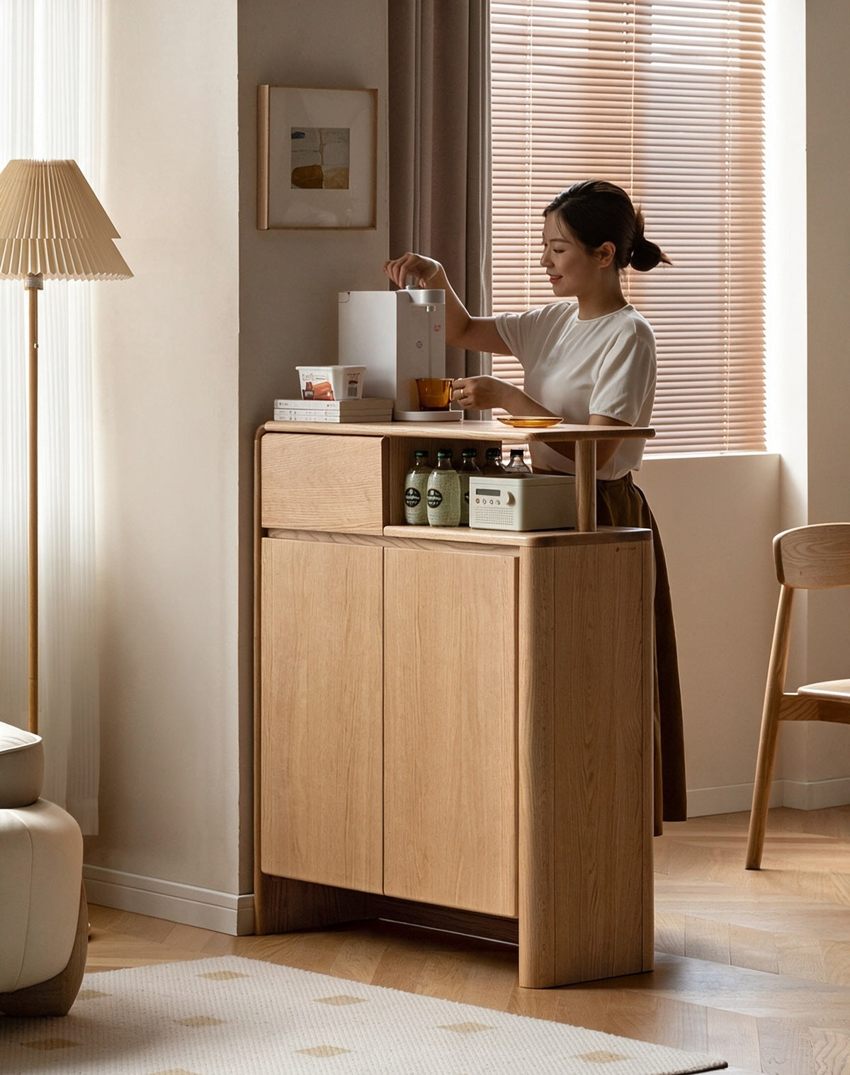 シティ レッドオーク ウォールナット色 シューズボックス 4