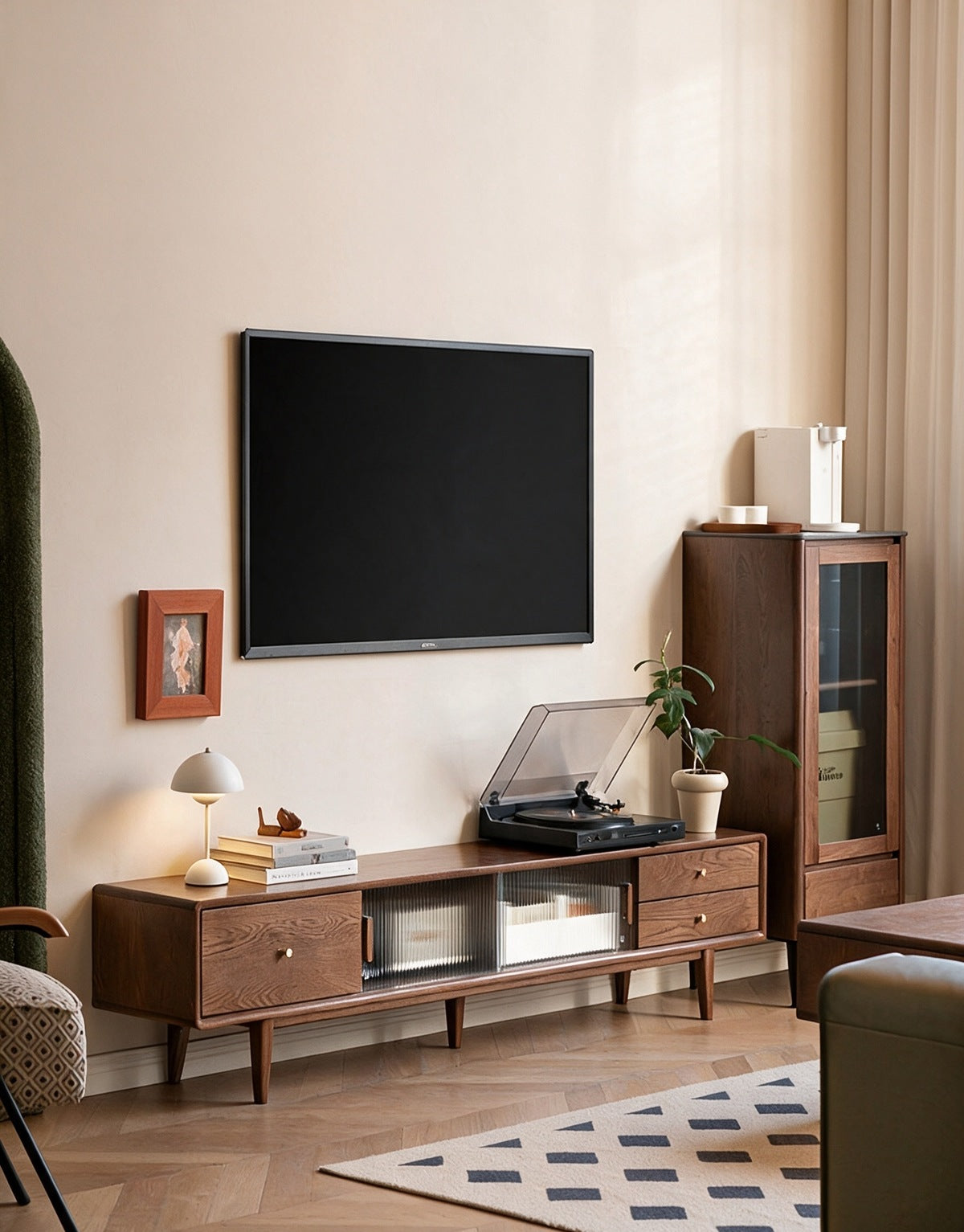プラハ レッドオーク ウォールナット色 テレビボード 5