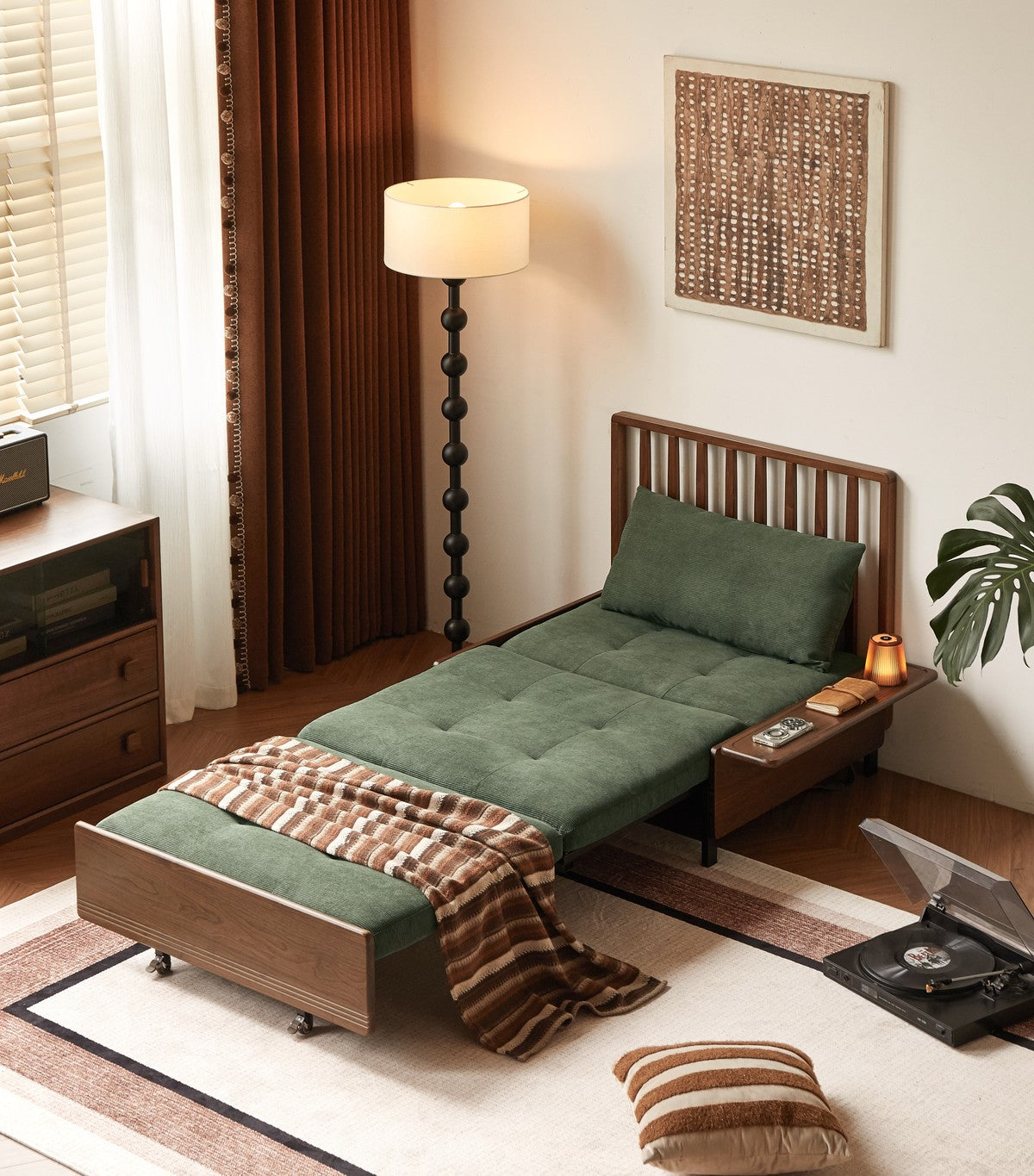 ゲーテ レッドオーク ウォールナット色 ソファーベッド 8